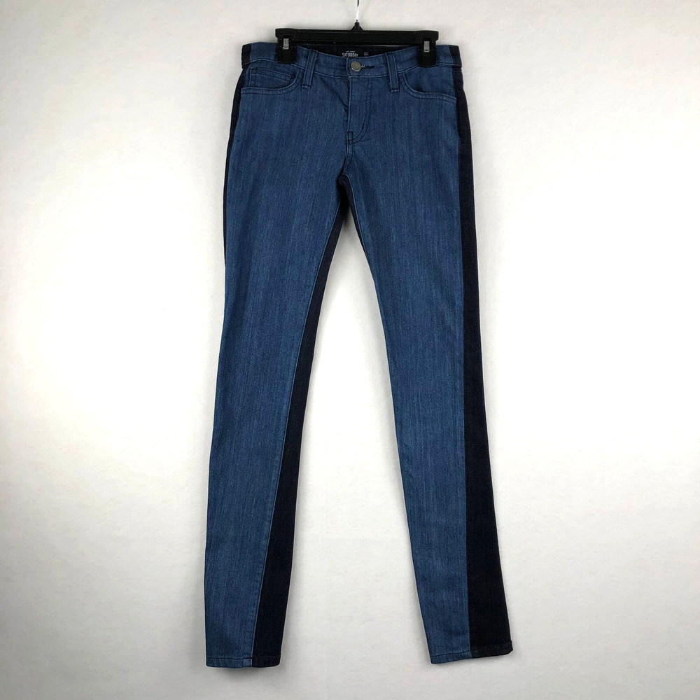 Kate Spade Saturday Size 24 Cotton Blend Black/Blue 5 pocket Jeans